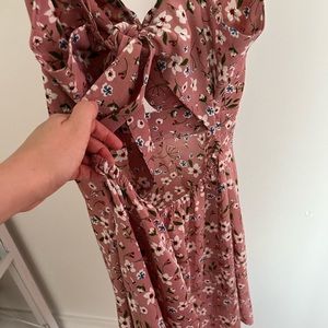 Floral Twist Cut Out Cami Dress